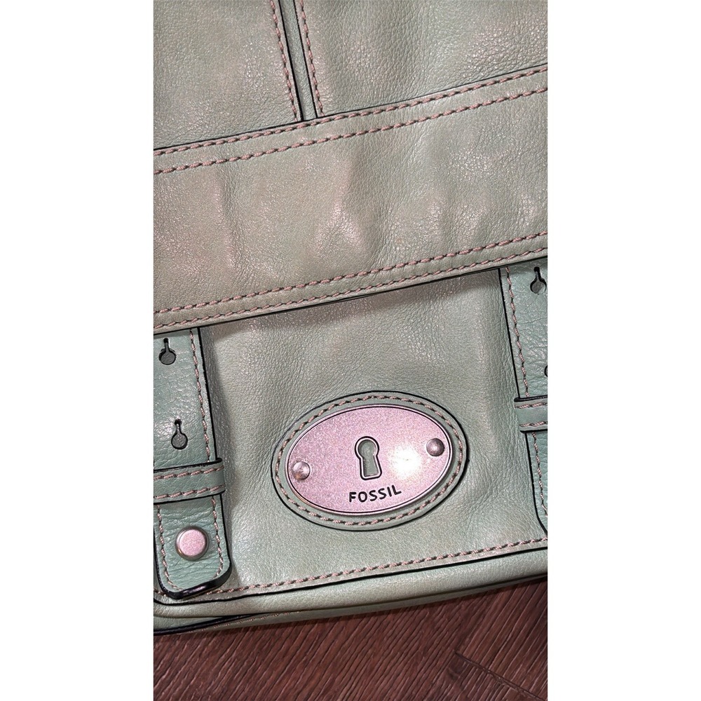 Fossil‎ Maddox Green Leather Classic Long Live Vintage Flap Buckle Crossbody Bag - Picture 3 of 9